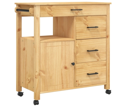 Carrito de cocina MONZA madera maciza de pino 84x40x90 cm