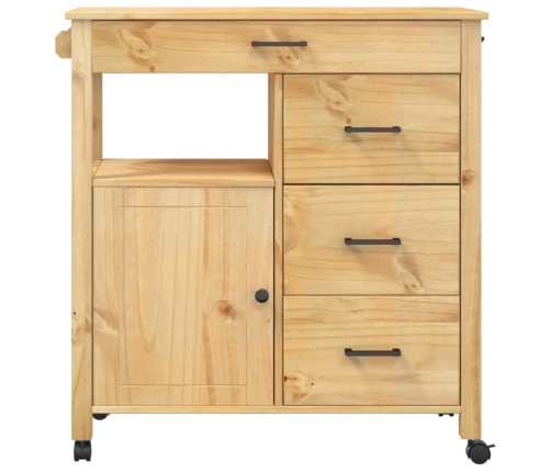 Carrito de cocina MONZA madera maciza de pino 84x40x90 cm