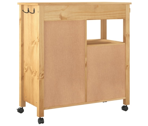 Carrito de cocina MONZA madera maciza de pino 84x40x90 cm