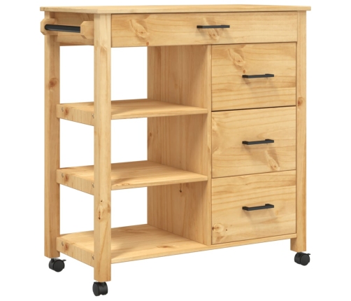 Carrito de cocina MONZA madera maciza de pino 84x40x90 cm