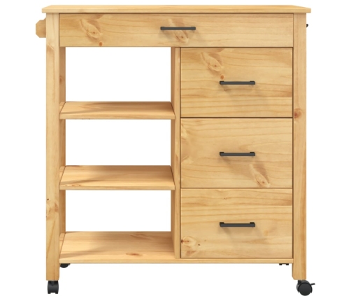 Carrito de cocina MONZA madera maciza de pino 84x40x90 cm