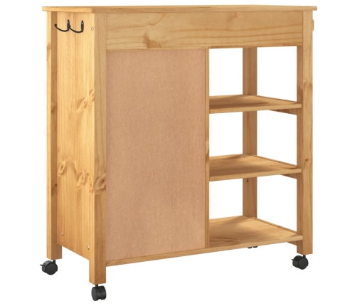 Carrito de cocina MONZA madera maciza de pino 84x40x90 cm