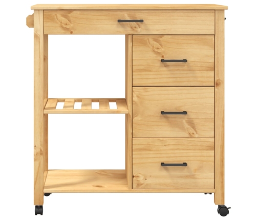 Carrito de cocina MONZA madera maciza de pino 84x40x90 cm