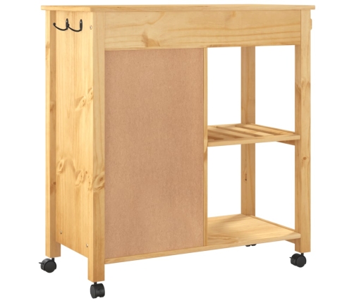 Carrito de cocina MONZA madera maciza de pino 84x40x90 cm