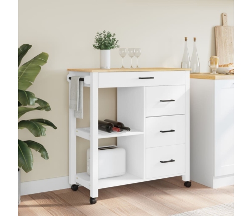 Carrito de cocina MONZA madera maciza de pino 84x40x90 cm