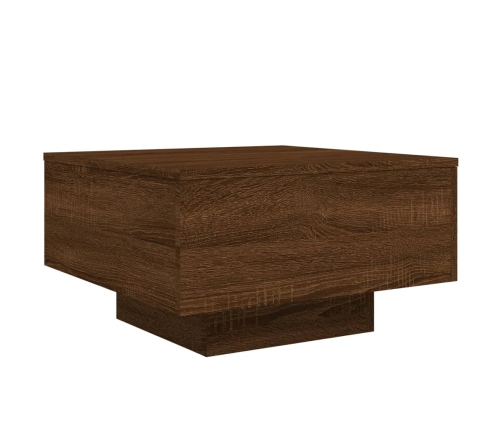 Mesa de centro madera de ingeniería roble marrón 55x55x31 cm