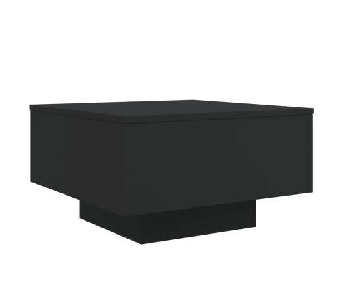 Mesa de centro con luces LED negro 55x55x31 cm