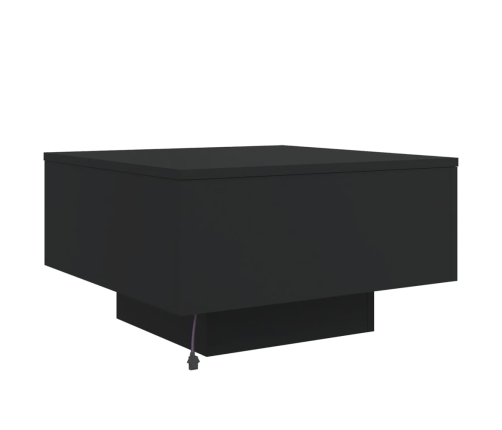 Mesa de centro con luces LED negro 55x55x31 cm