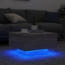 Mesa de centro con luces LED gris Sonoma 55x55x31 cm