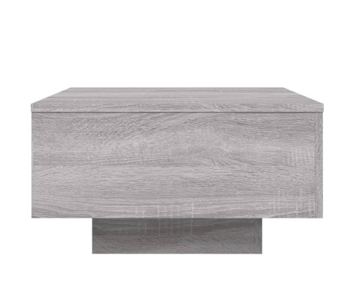 Mesa de centro con luces LED gris Sonoma 55x55x31 cm