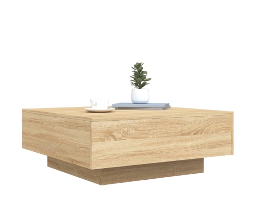 vidaXL Mesa de centro madera de ingeniería roble Sonoma 80x80x31 cm