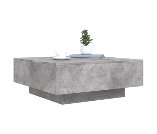 Mesa de centro madera de ingeniería gris hormigón 80x80x31 cm