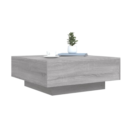 Mesa de centro madera de ingeniería gris Sonoma 80x80x31 cm