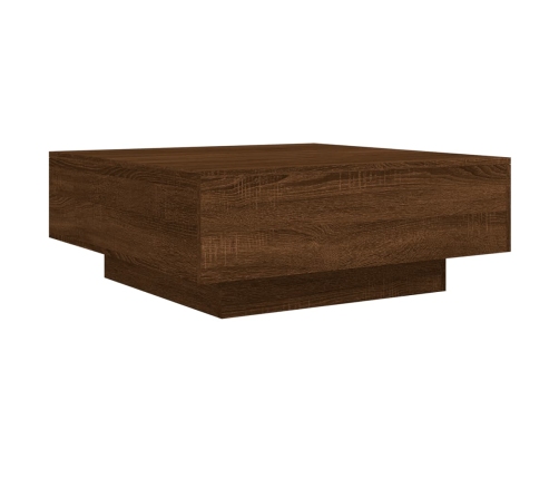 Mesa de centro madera de ingeniería roble marrón 80x80x31 cm