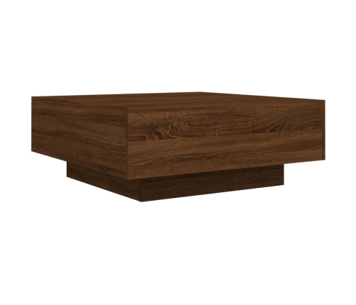 Mesa de centro madera de ingeniería roble marrón 80x80x31 cm