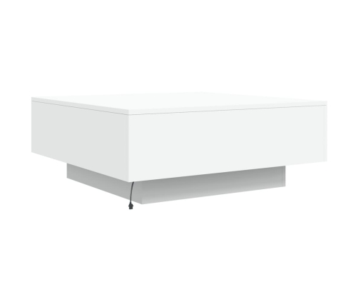 vidaXL Mesa de centro con luces LED blanco 80x80x31 cm