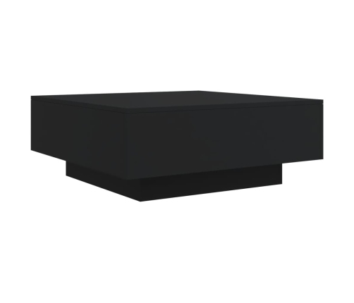 Mesa de centro con luces LED negro 80x80x31 cm