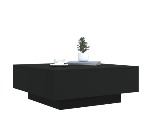 Mesa de centro con luces LED negro 80x80x31 cm