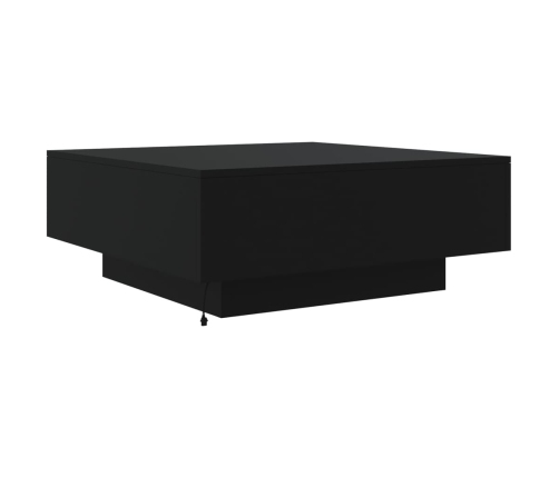 Mesa de centro con luces LED negro 80x80x31 cm