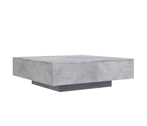 Mesa de centro madera de ingeniería gris hormigón 100x100x31 cm