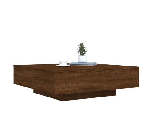 Mesa de centro madera de ingeniería roble marrón 100x100x31 cm