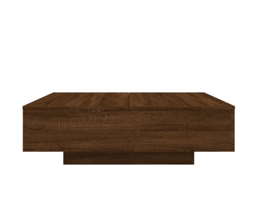 Mesa de centro madera de ingeniería roble marrón 100x100x31 cm