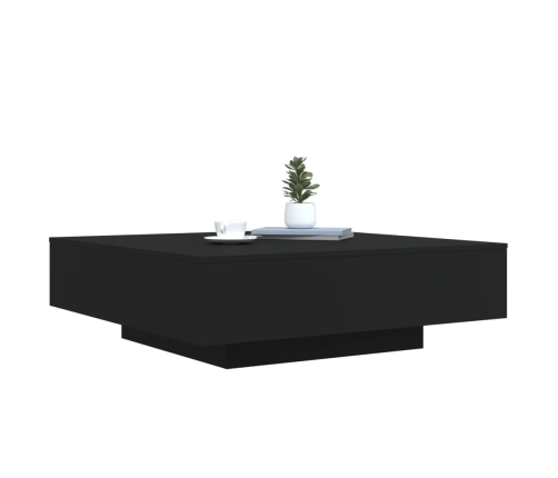 Mesa de centro con luces LED negro 100x100x31 cm