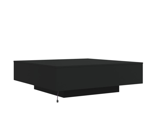 Mesa de centro con luces LED negro 100x100x31 cm