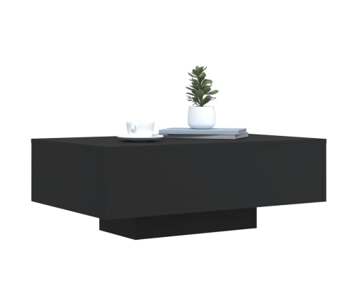 Mesa de centro con luces LED negro 85x55x31 cm