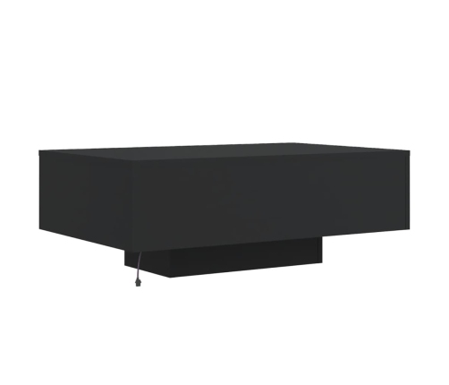 Mesa de centro con luces LED negro 85x55x31 cm