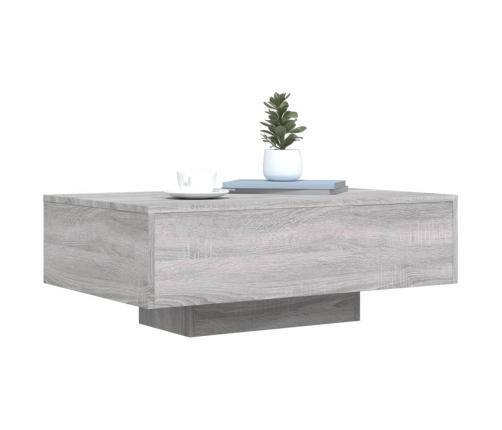 Mesa de centro con luces LED gris Sonoma 85x55x31 cm