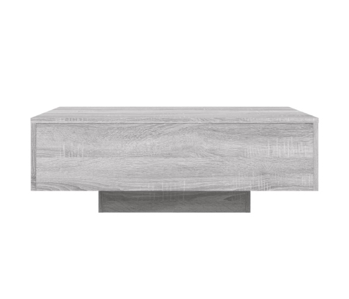 Mesa de centro con luces LED gris Sonoma 85x55x31 cm