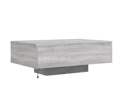 Mesa de centro con luces LED gris Sonoma 85x55x31 cm