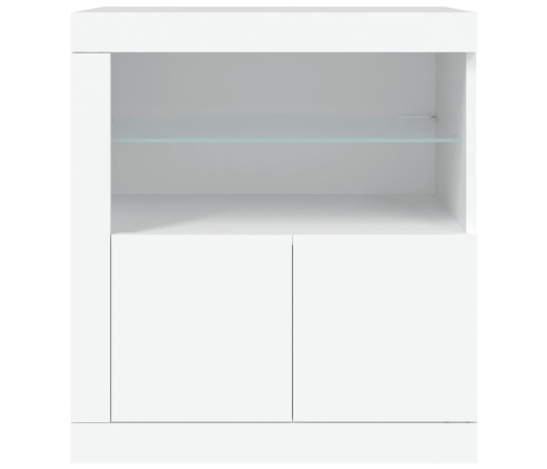 Aparador con luces LED blanco 60,5x37x67 cm