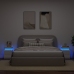 Mesitas de noche con luces LED 2 unidades blanco 35x39x55 cm