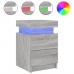 Mesitas de noche con luces LED 2 uds gris Sonoma 35x39x55 cm