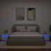 Mesitas de noche con luces LED 2 unidades blanco 50x40x45 cm