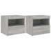 Mesitas de noche con luces LED 2 uds gris Sonoma 50x40x45 cm