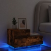 Mesita de noche con luces LED roble ahumado 70x36x40,5 cm