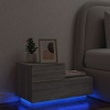 Mesita de noche con luces LED gris Sonoma 70x36x40,5 cm