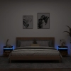 Mesitas de noche con luces LED 2 uds roble ahumado 40x39x48,5cm