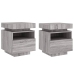 Mesitas de noche con luces LED 2 uds gris Sonoma 40x39x48,5 cm