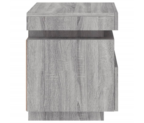 Mesitas de noche con luces LED 2 uds gris Sonoma 40x39x48,5 cm