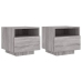 Mesitas de noche con luces LED 2 uds gris Sonoma 40x39x37 cm