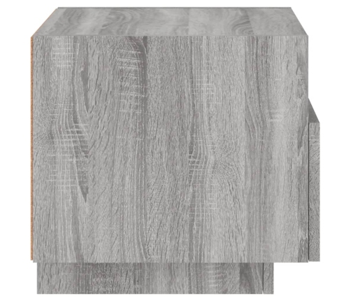 Mesitas de noche con luces LED 2 uds gris Sonoma 40x39x37 cm