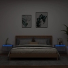 Mesitas de noche de pared con luces LED 2 uds gris hormigón