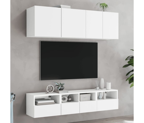 Mueble de TV de pared madera de ingeniería blanco 40x30x30 cm