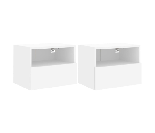 Muebles de pared TV 2 uds madera ingeniería blanco 40x30x30 cm