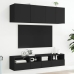 Mueble de pared para TV madera de ingeniería negro 40x30x30 cm