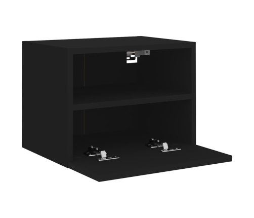 Mueble de pared para TV madera de ingeniería negro 40x30x30 cm